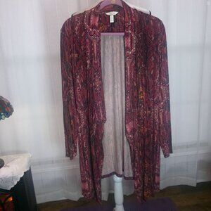 SOMA INTIMATES Long Sleeve Open Cardigan Multi-Color Tunic Top XL